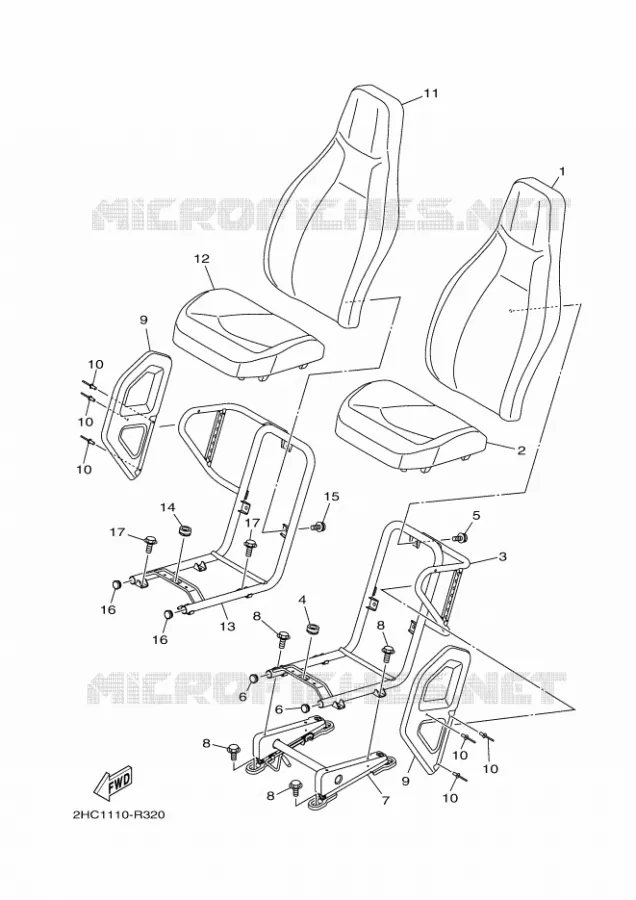 SEAT Yamaha SIDE BY SIDE 1000 2018 YXZ  YXZ10YESJ