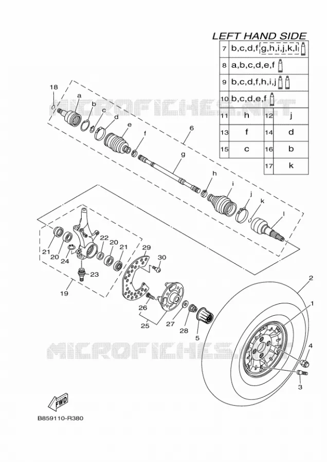 FRONT WHEEL Yamaha SIDE BY SIDE 700 2018 WOLVERINE  YXE700E