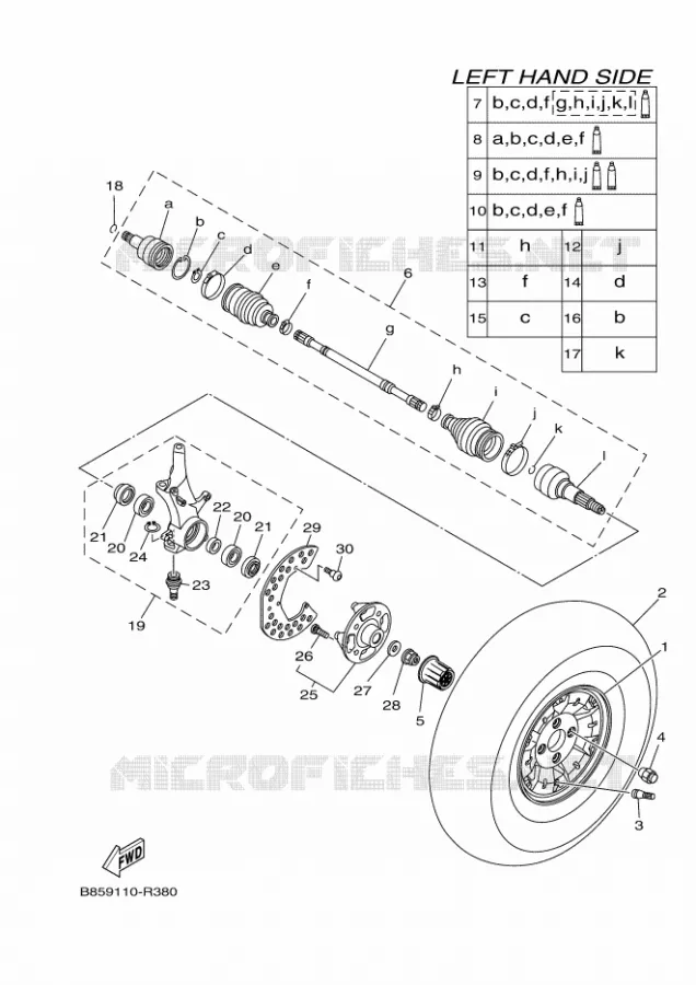 FRONT WHEEL Yamaha SIDE BY SIDE 700 2018 WOLVERINE  YXE700E