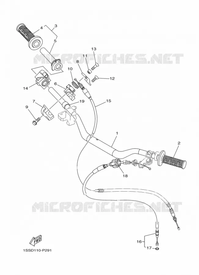 HANDLEBAR & CABLES Yamaha MOTO 250 2018 YZ  YZ250X