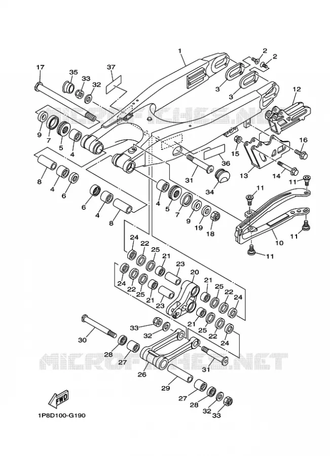 SWINGARM Yamaha MOTO 250 2018 YZ  YZ250X