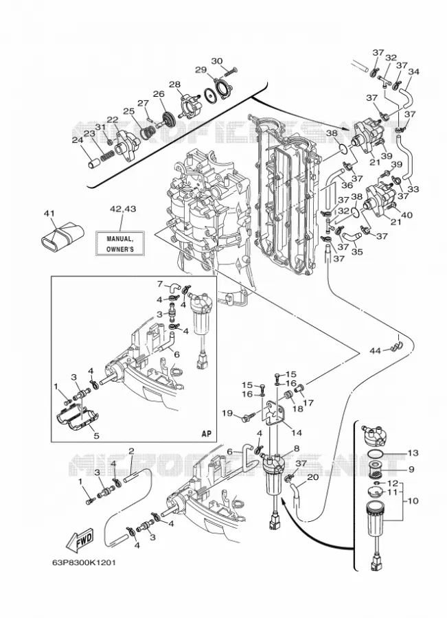 FUEL SUPPLY 1 Yamaha OUTBOARD ENGINES 150hp (110.3kW) 2011 F150  F150AETX