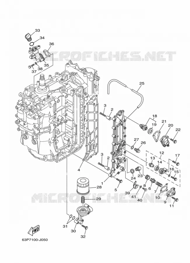 CYLINDER AND CRANKCASE 3 Yamaha OUTBOARD ENGINES 150hp (110.3kW) 2011 F150  F150AETX