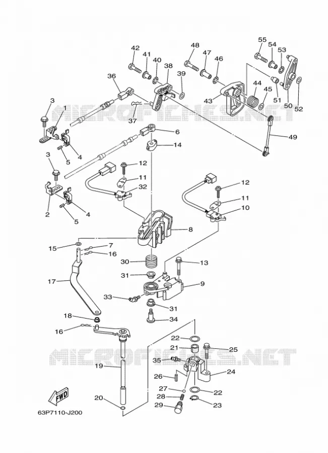 THROTTLE CONTROL Yamaha OUTBOARD ENGINES 150hp (110.3kW) 2011 F150  F150AETX