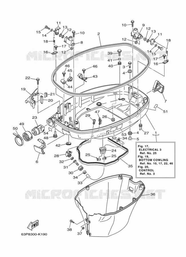 BOTTOM COVER Yamaha OUTBOARD ENGINES 150hp (110.3kW) 2011 F150  F150AETL