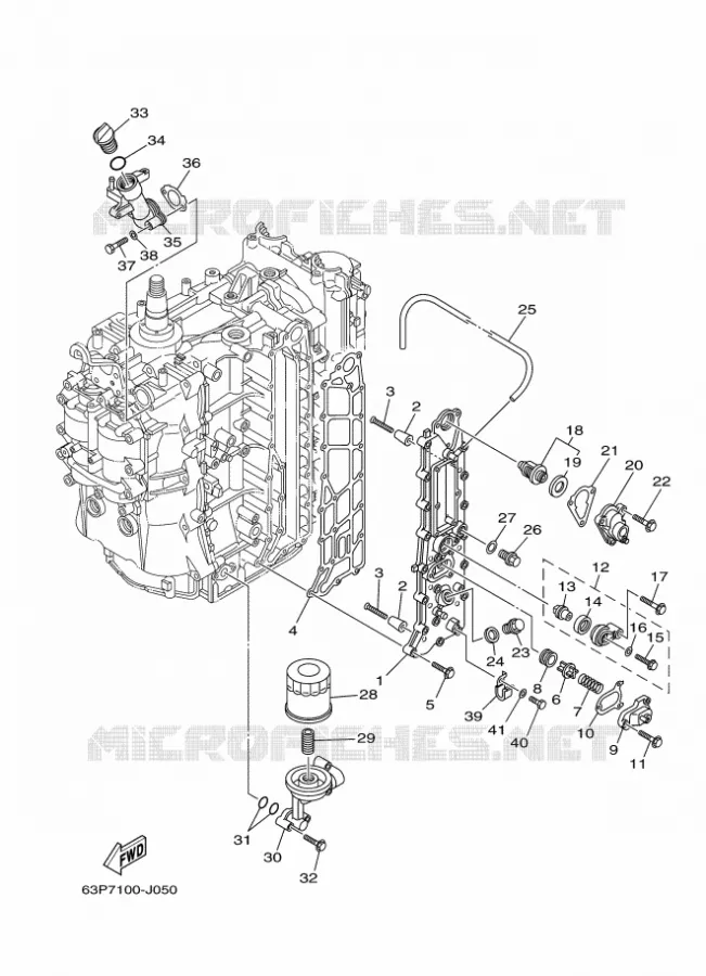CYLINDER AND CRANKCASE 3 Yamaha OUTBOARD ENGINES 150hp (110.3kW) 2011 F150  F150AETL