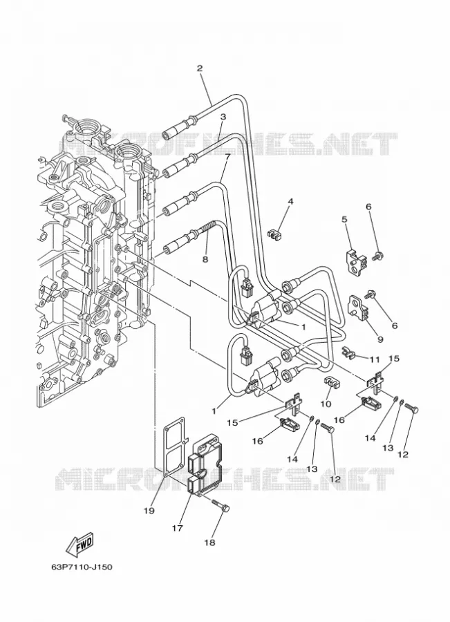 ELECTRICAL 1 Yamaha OUTBOARD ENGINES 150hp (110.3kW) 2011 F150  F150AETL
