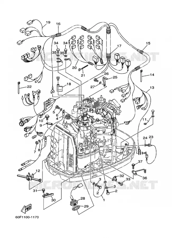 ELECTRICAL 2 Yamaha OUTBOARD ENGINES 200hp (147.1kW) 2003 LZ200  LZ200NETOX