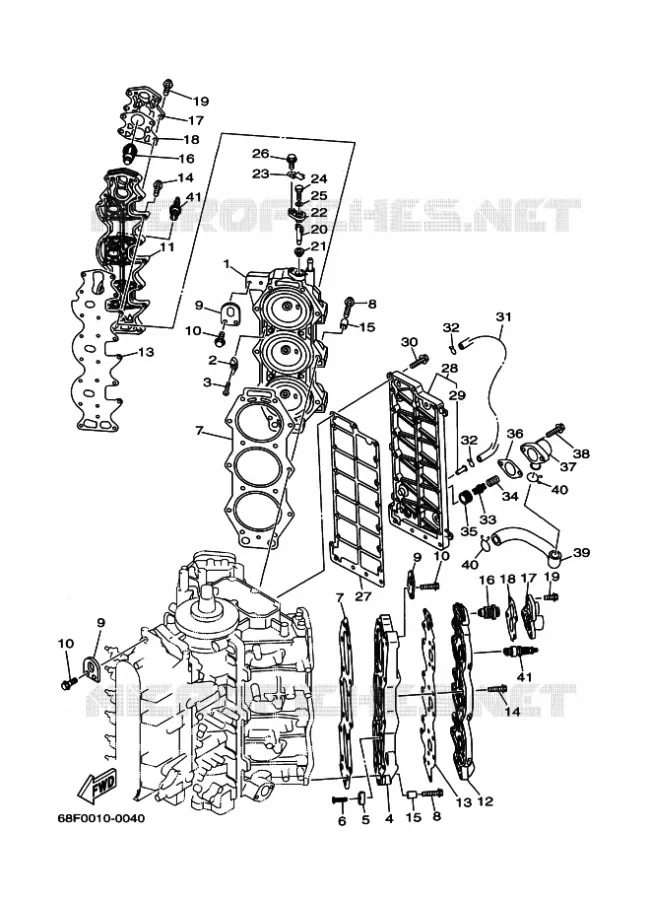 CYLINDER / CRANKCASE 2 Yamaha OUTBOARD ENGINES 200hp (147.1kW) 2002 Z200  Z200N