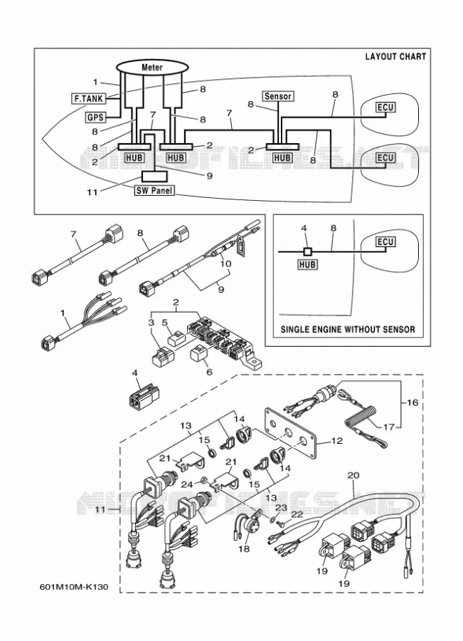 DIGITAL MULTIFUNCTION METER AND ACCESSORIES 2 Yamaha OUTBOARD ENGINES 2012 2012 RIGGING METER-2012  RIGGING METER-2012