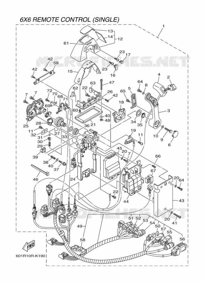 DBW REMOTE CONTROL 1 (SINGLE) Yamaha OUTBOARD ENGINES 2012 2012 RIGGING REMOCON-2012  RIGGING REMOCON-2012