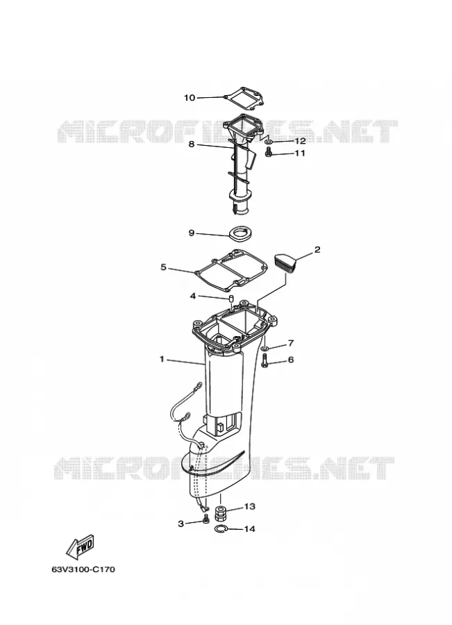 CASING Yamaha OUTBOARD ENGINES 9.9hp (7.3kW) 2010 9.9  9.9FMHS