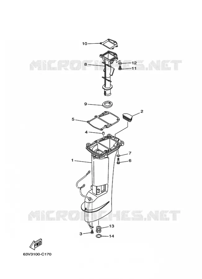 CASING Yamaha OUTBOARD ENGINES 9.9hp (7.3kW) 2010 9.9  9.9FMHL