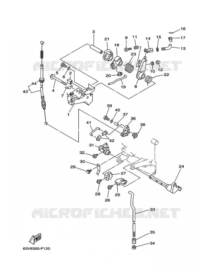 THROTTLE CONTROL Yamaha OUTBOARD ENGINES 9.9hp (7.3kW) 2010 9.9  9.9FMHL