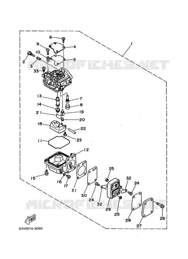 CARBURETOR Yamaha OUTBOARD ENGINES 9.9hp (7.3kW) 2010 9.9  9.9FMHS