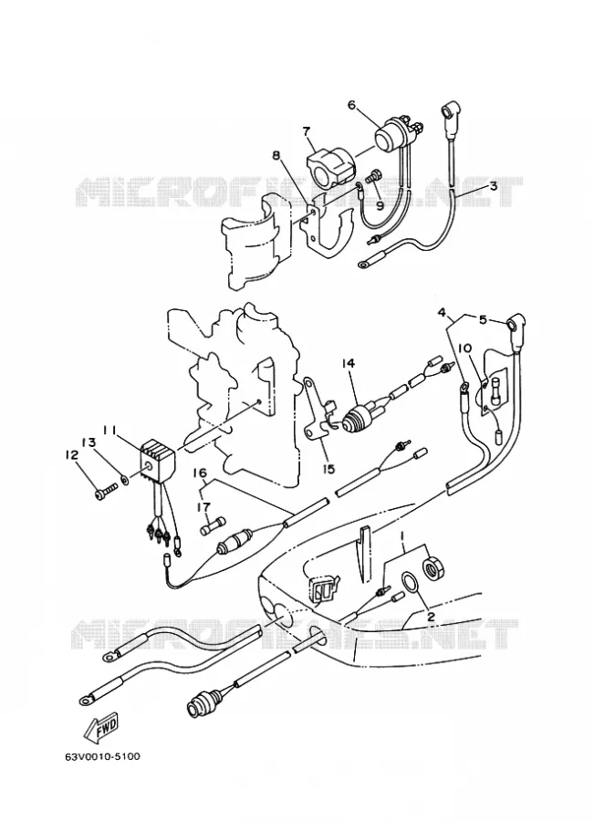 ELECTRICAL 2 Yamaha OUTBOARD ENGINES 9.9hp (7.3kW) 1999 9.9  9.9F