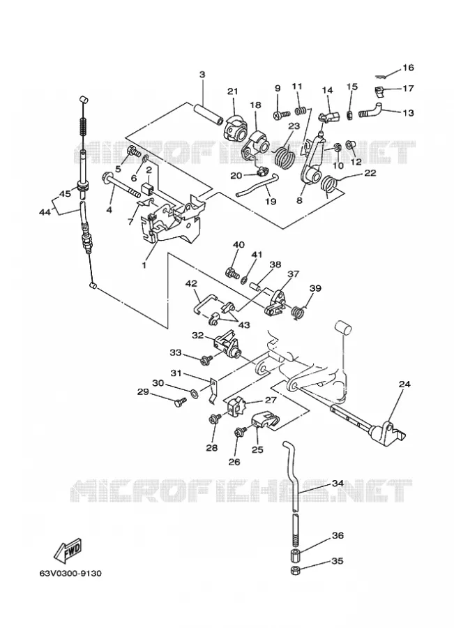 THROTTLE CONTROL Yamaha OUTBOARD ENGINES 9.9hp (7.3kW) 1999 9.9  9.9F