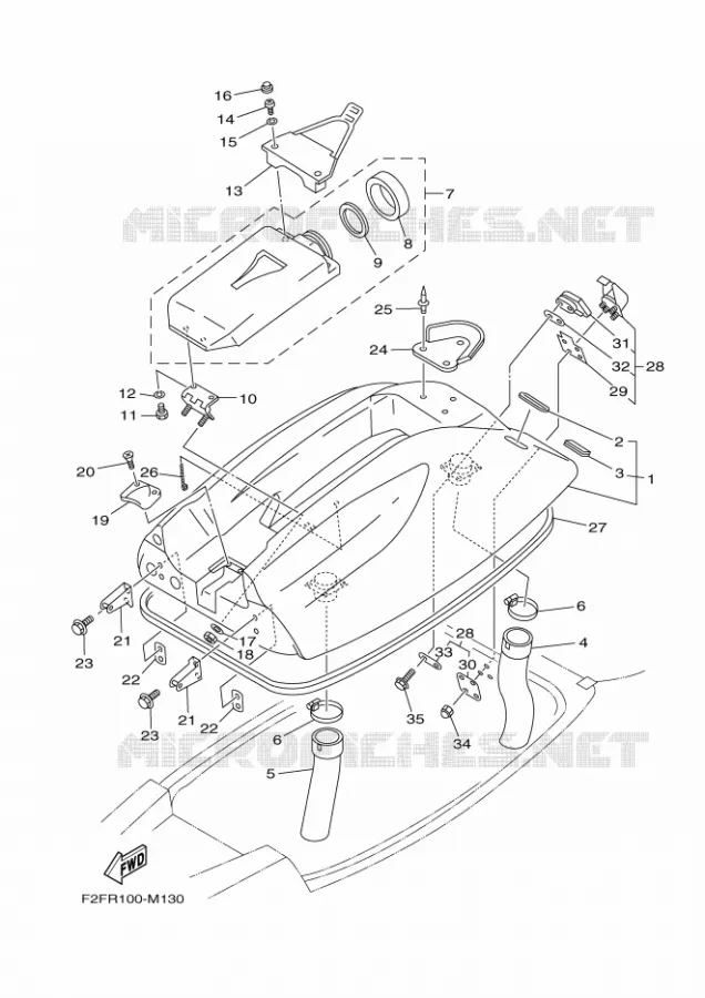 ENGINE HATCH Yamaha WAVERUNNER 700 2016 SJ700B-R  SJ700B-R