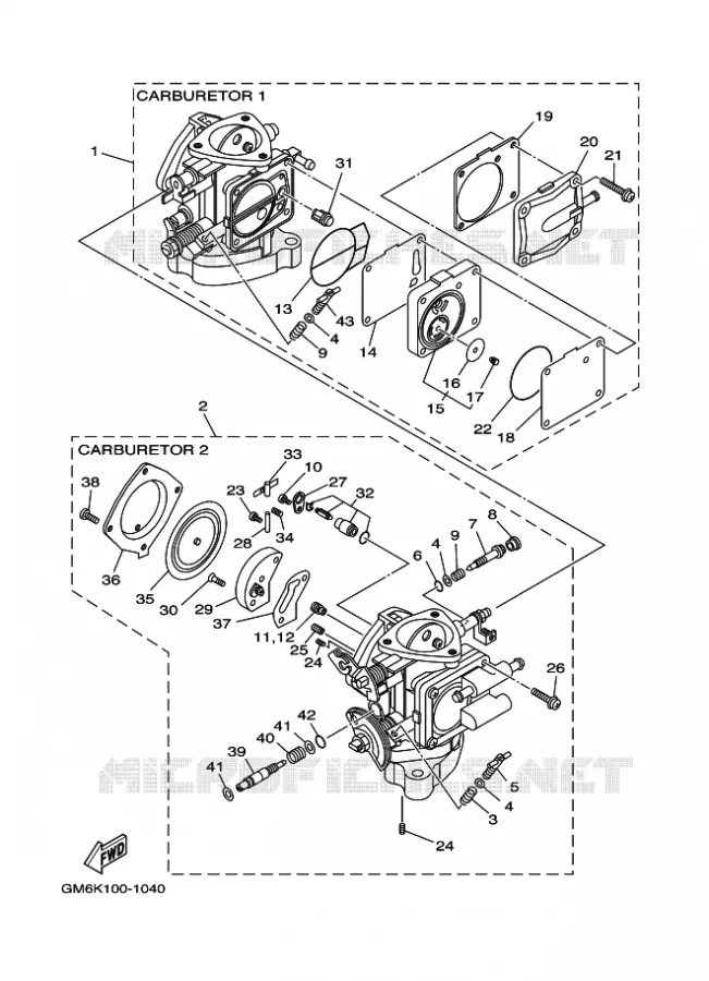 CARBURETOR Yamaha Waverunner 70016 2016 SJ700B-R '16  SJ700B-R '16
