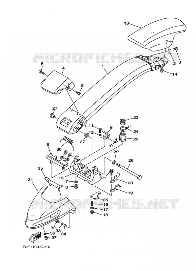 STEERING 2 Yamaha Waverunner 70016 2016 SJ700B-R '16  SJ700B-R '16