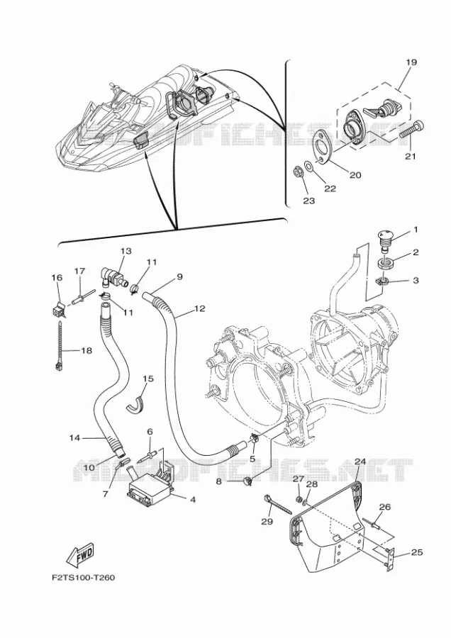 HULL & DECK Yamaha WAVERUNNER 1800 2018 FX  FB1800-T