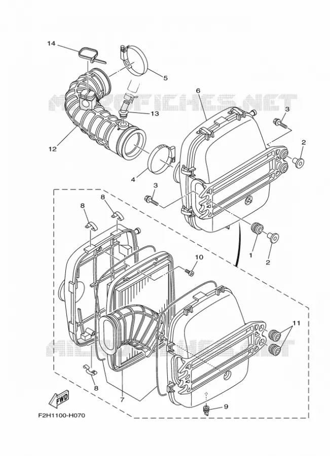 INTAKE 2 Yamaha WAVERUNNER 1800 2016 VX1800A-R  VX1800A-R