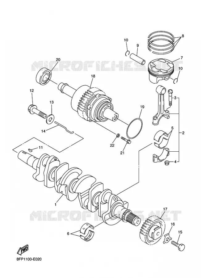CRANKSHAFT / PISTON Yamaha snowmobiles 1000 2007 APEX  RX10STGT
