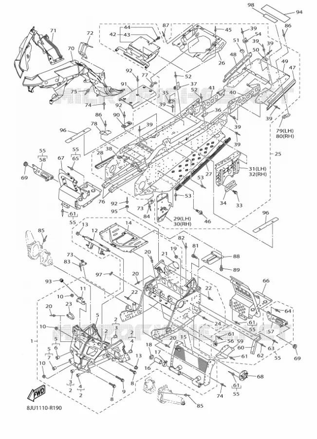 FRAME Yamaha snowmobiles 1000 2018 RS VECTOR  RS10R