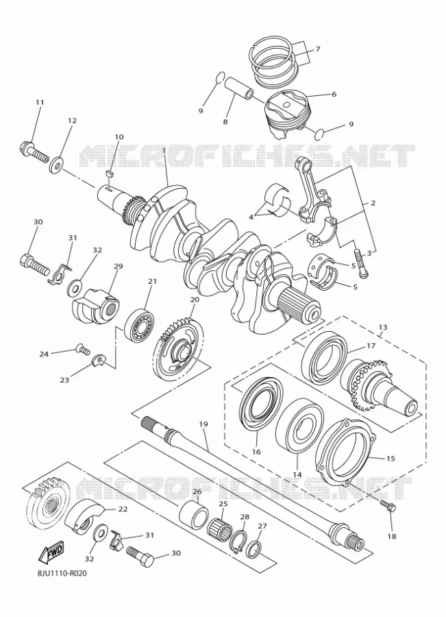 CRANKSHAFT / PISTON Yamaha snowmobiles 1000 2017 RS VECTOR  RS10ST2