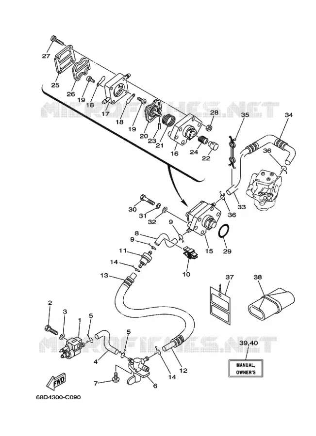 FUEL SUPPLY 2 Yamaha OUTBOARD ENGINES 4hp (2.9kW) 2005 F4  F4AMHS