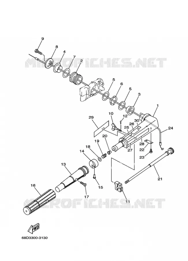 STEERING Yamaha OUTBOARD ENGINES 4hp (2.9kW) 2005 F4  F4AMHS