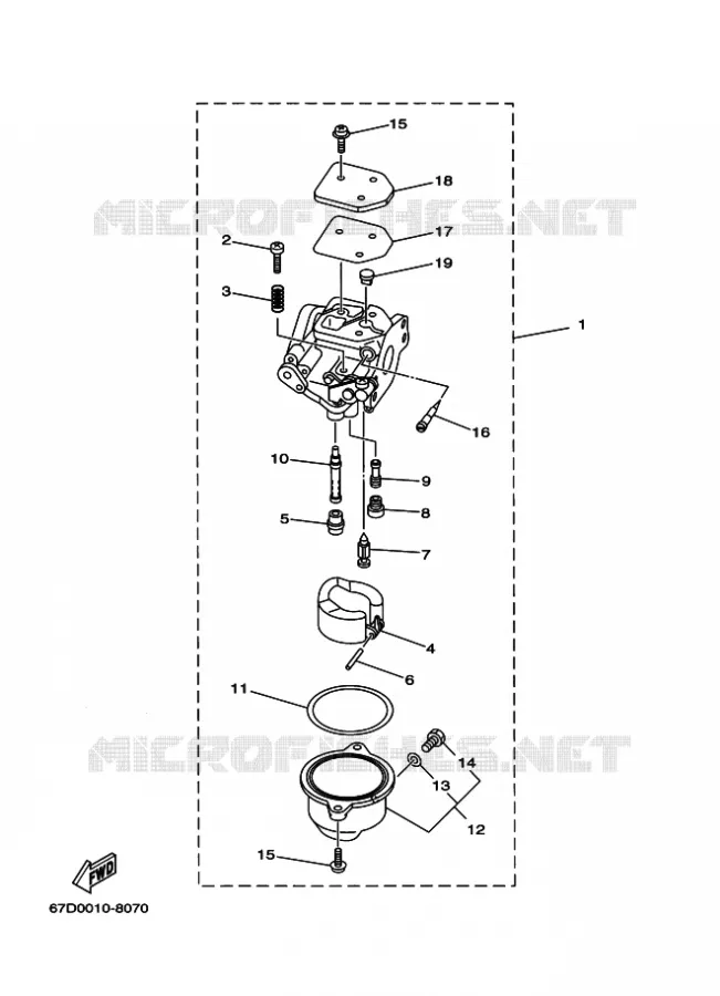 CARBURETOR Yamaha OUTBOARD ENGINES 4hp (2.9kW) 2003 F4  F4AMHS