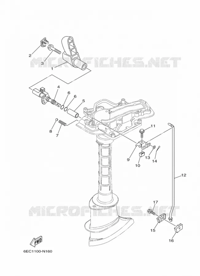 THROTTLE CONTROL Yamaha OUTBOARD ENGINES 5hp (3.7kW) 2017 F5  F5AMHL