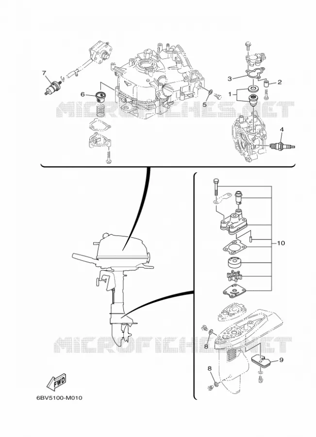 MAINTENANCE PARTS Yamaha OUTBOARD ENGINES 5hp (3.7kW) 2013 F5  F5AMHS