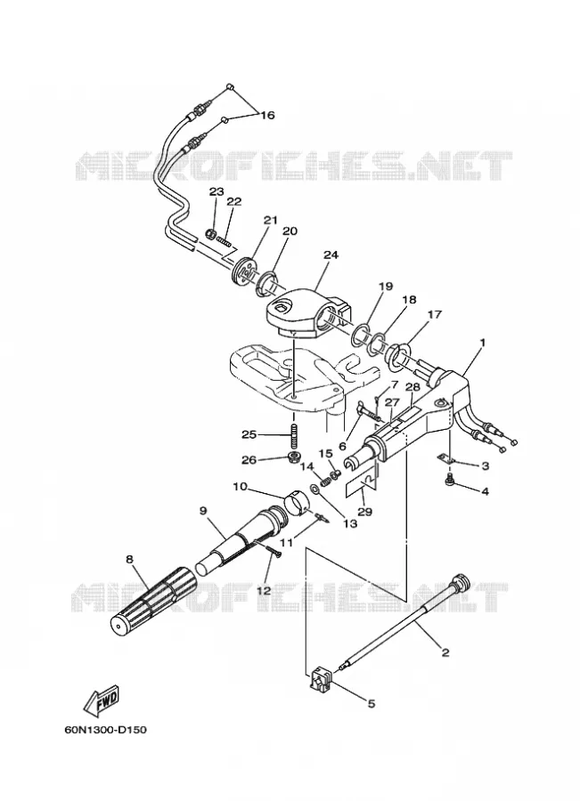 STEERING Yamaha OUTBOARD ENGINES 6hp (4.4kW) 2006 F6  F6AMHL