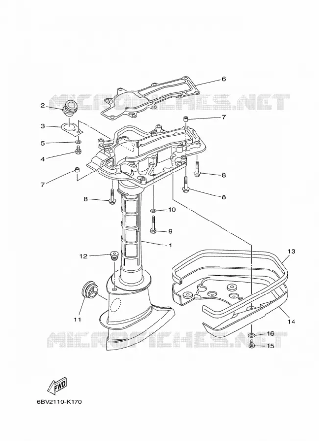 CASING Yamaha OUTBOARD ENGINES 6hp (4.4kW) 2012 F6  F6CMHS