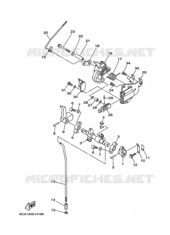 THROTTLE CONTROL Yamaha OUTBOARD ENGINES 9.9hp (7.3kW) 2012 F9.9  F9.9HMHS