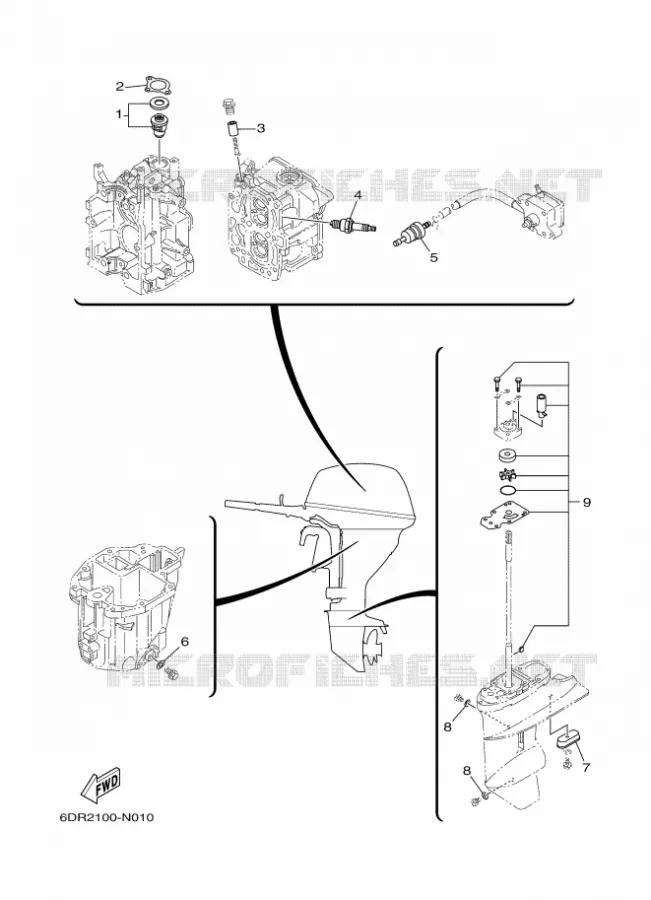 MAINTENANCE PARTS Yamaha OUTBOARD ENGINES 9.9hp (7.3kW) 2014 F9.9  F9.9JMHS