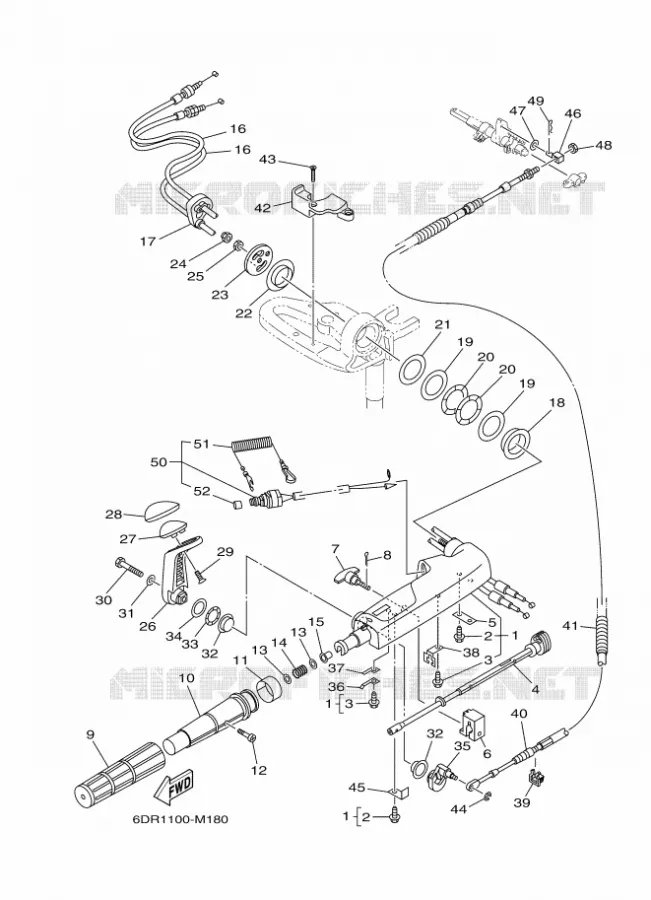 STEERING Yamaha OUTBOARD ENGINES 9.9hp (7.3kW) 2014 F9.9  F9.9JMHS