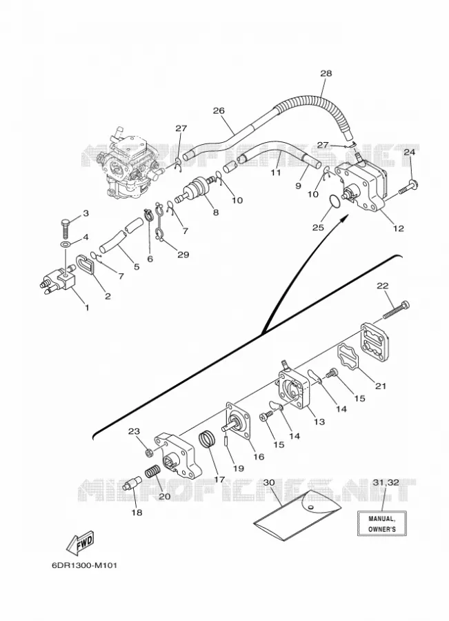 FUEL TANK Yamaha OUTBOARD ENGINES 9.9hp (7.3kW) 2014 F9.9  F9.9JES