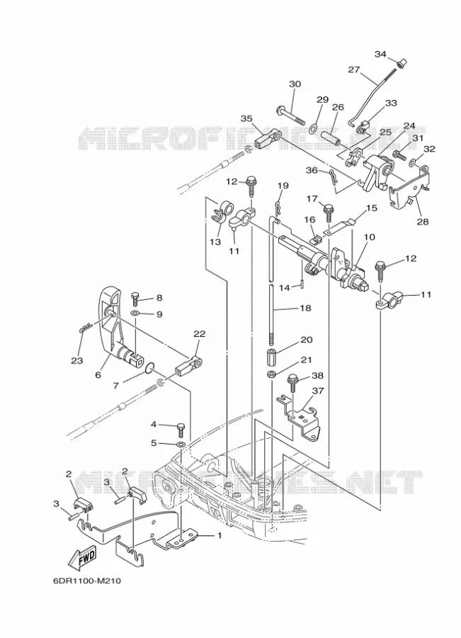 THROTTLE CONTROL 2 Yamaha OUTBOARD ENGINES 9.9hp (7.3kW) 2014 F9.9  F9.9JEL