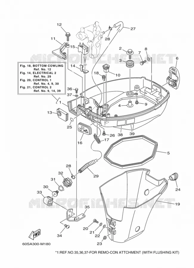BOTTOM COWLING Yamaha OUTBOARD ENGINES 8hp (5.9kW) 2013 FT8  FT8DMHX