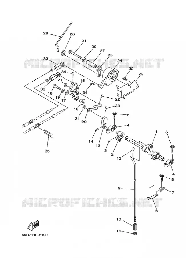 THROTTLE CONTROL Yamaha OUTBOARD ENGINES 9.9hp (7.3kW) 2007 FT9.9  FT9.9D