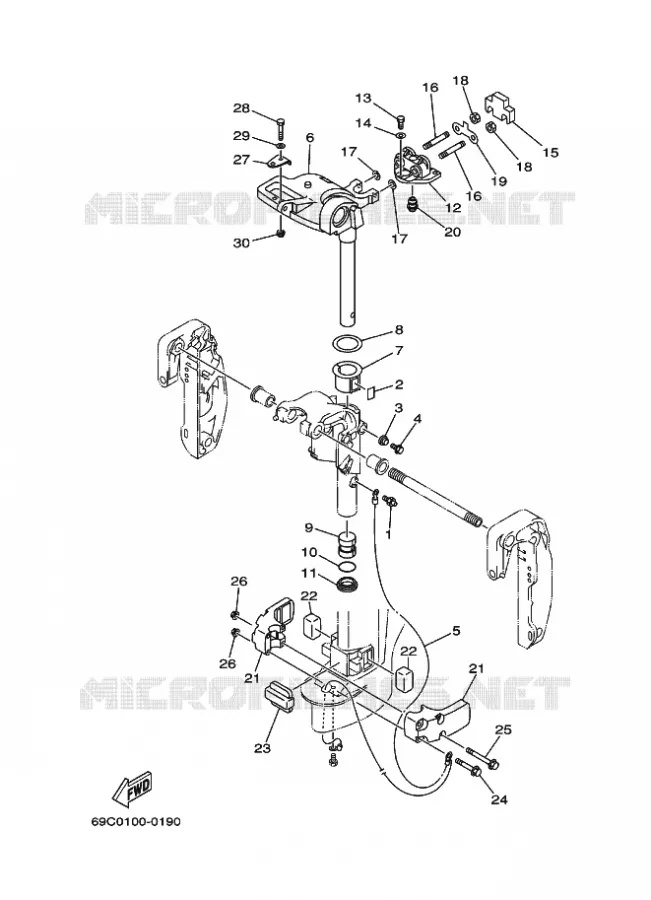 MOUNT 2 Yamaha OUTBOARD ENGINES 9.9hp (7.3kW) 2001 FT9.9  FT9.9D