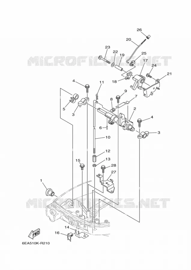 THROTTLE CONTROL 1 Yamaha OUTBOARD ENGINES 9.9hp (7.3kW) 2018 FT9.9  FT9.9LMHX