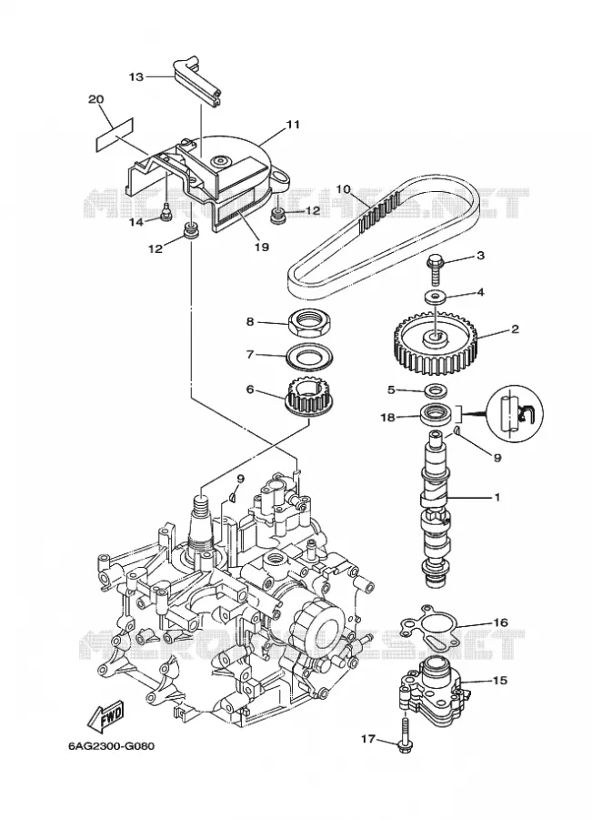 OIL PUMP Yamaha OUTBOARD ENGINES 20hp (14.7kW) 2012 F20  F20LPHA