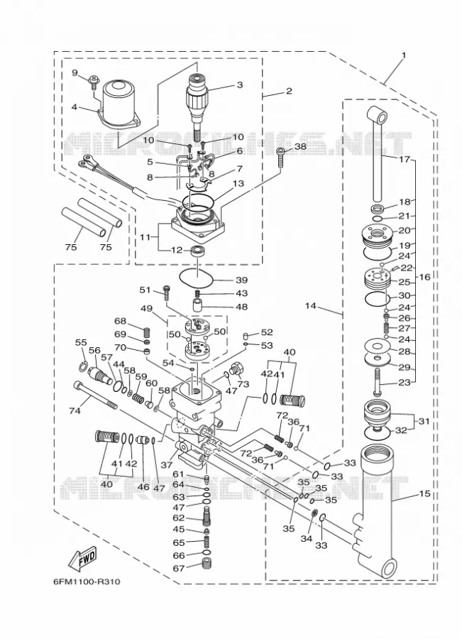 TILT SYSTEM Yamaha OUTBOARD ENGINES 20hp (14.7kW) 2017 F20  F20FETL