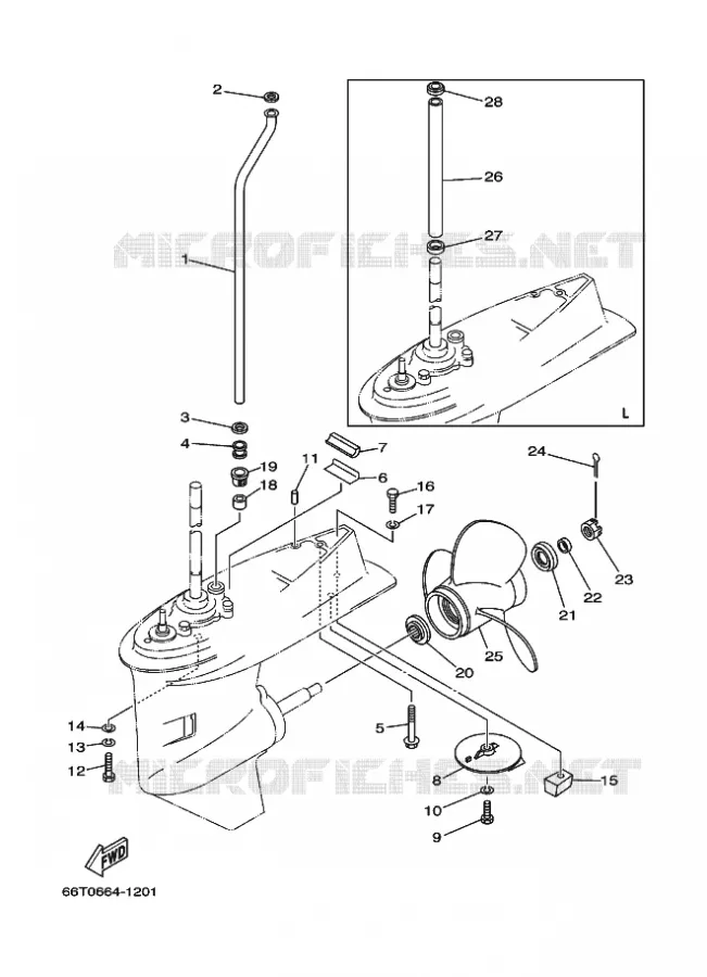 LOWER CASING & DRIVE 2 Yamaha OUTBOARD ENGINES 40hp (29.4kW) 2011 40  40XMHL