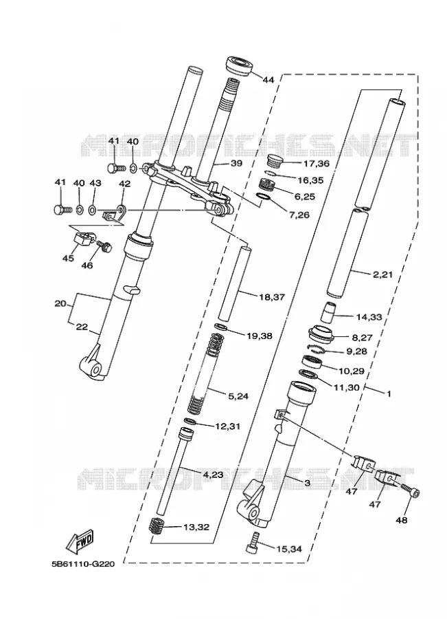 FRONT FORK Yamaha MOTO 110 2019 TTR  TT-R110E
