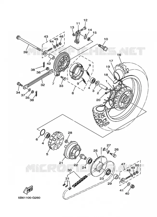 REAR WHEEL Yamaha MOTO 110 2019 TTR  TT-R110E